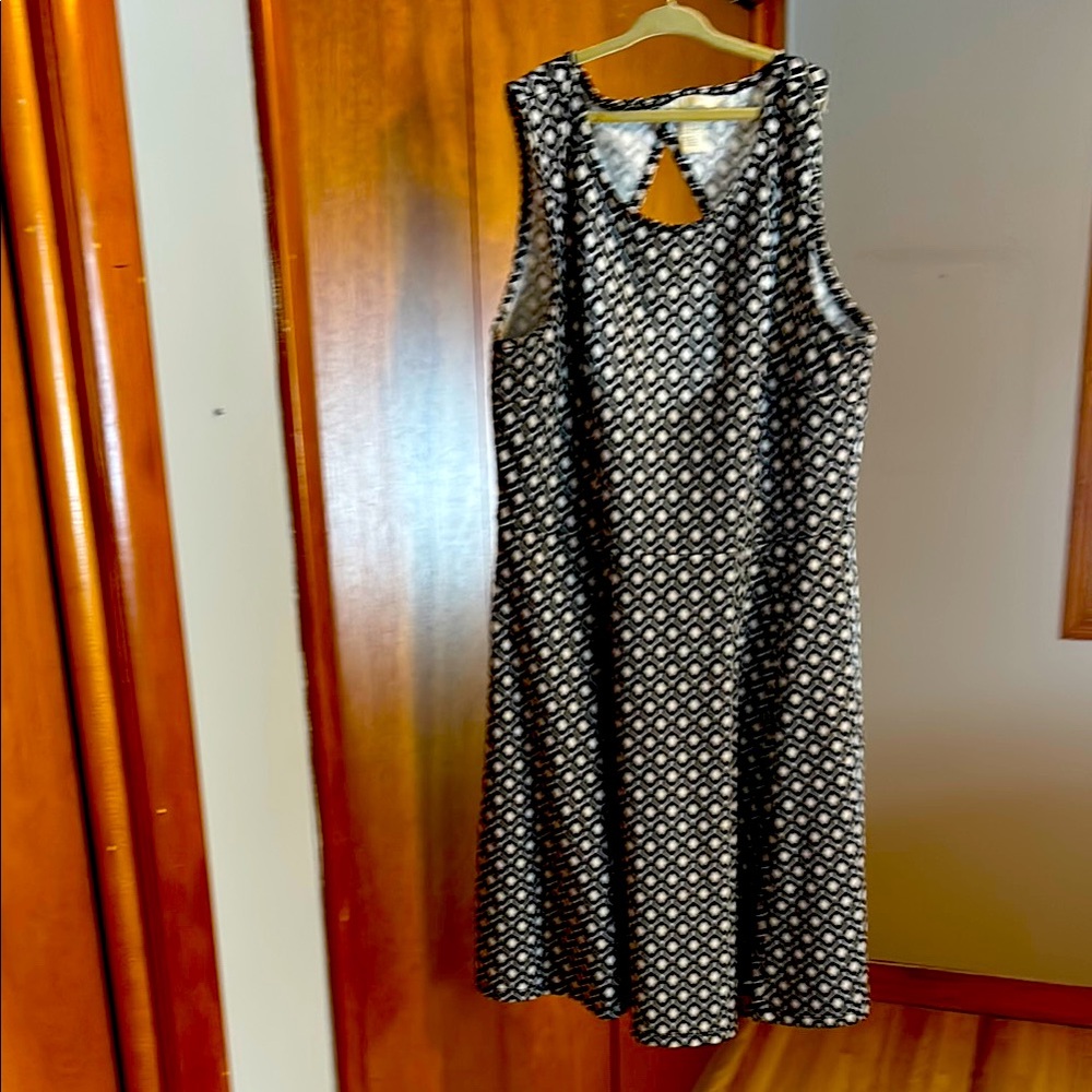 Elegant Black and White Sleeveless Dress